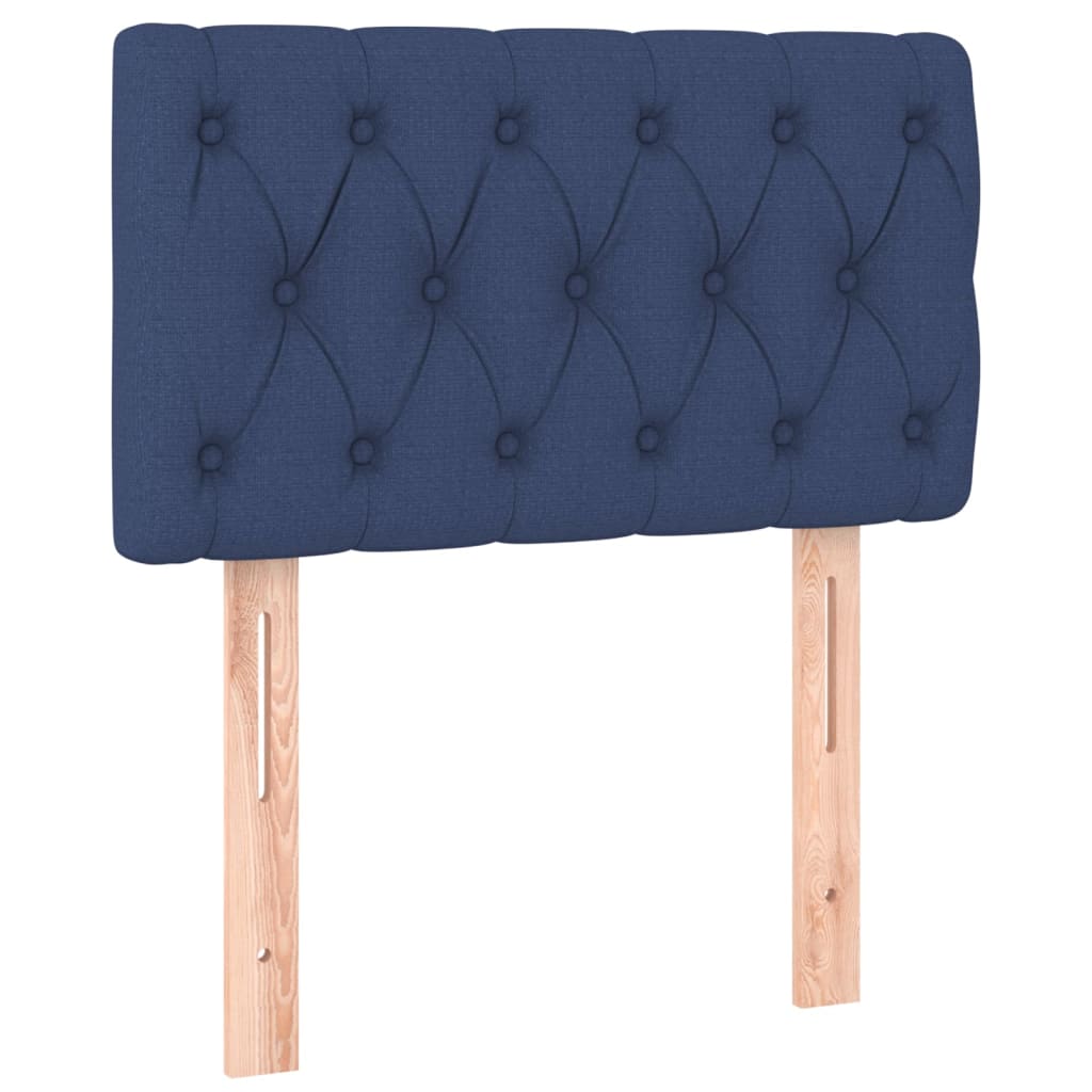 Cabeceira de cama c/ luzes LED tecido 80x7x78/88 cm azul