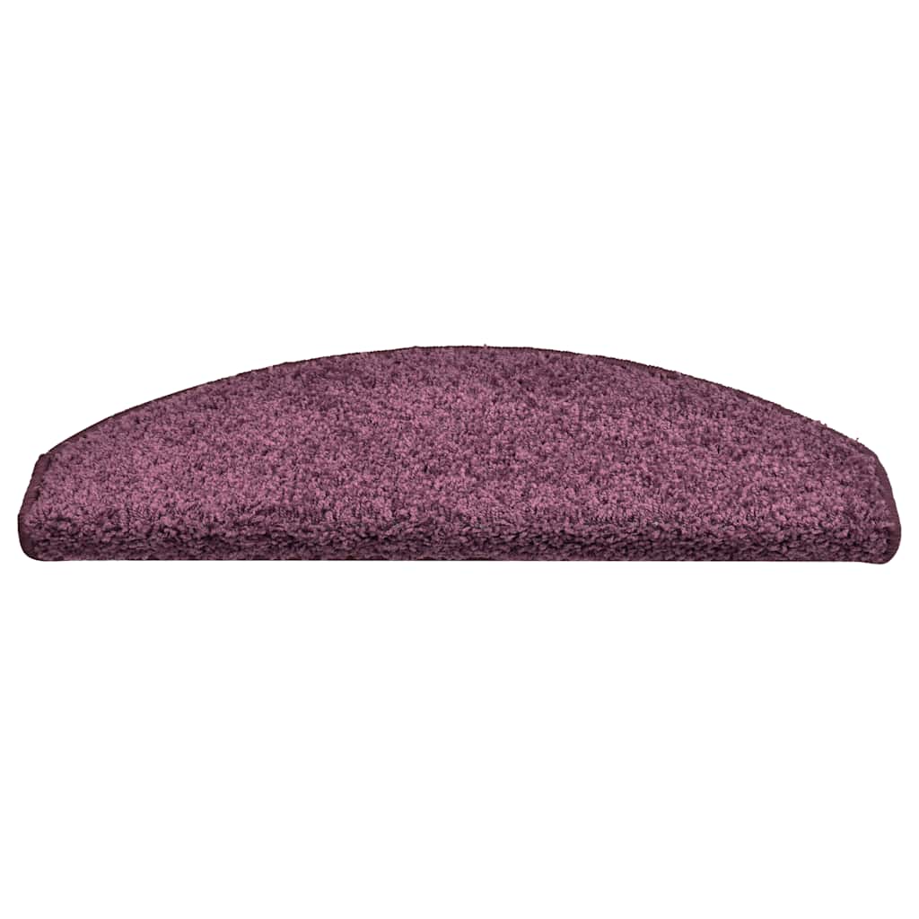 Tapetes de escada 30 peças 65x21x4 cm roxo escuro meio redondo grande