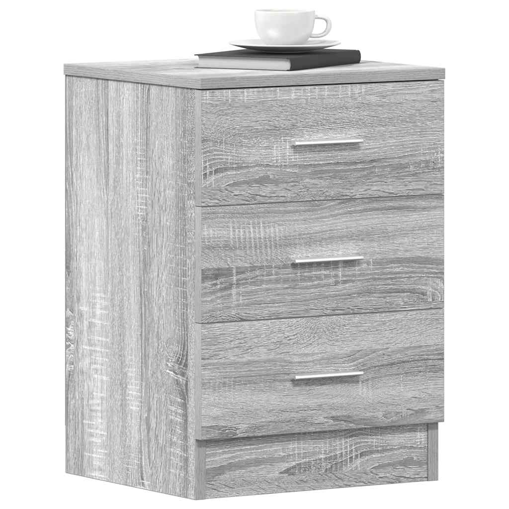 Mesa cabeceira 2pcs 38x35x56cm derivado madeira cinzento sonoma