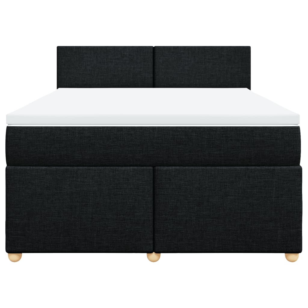 Cama com molas/colchão 140x190 cm tecido preto