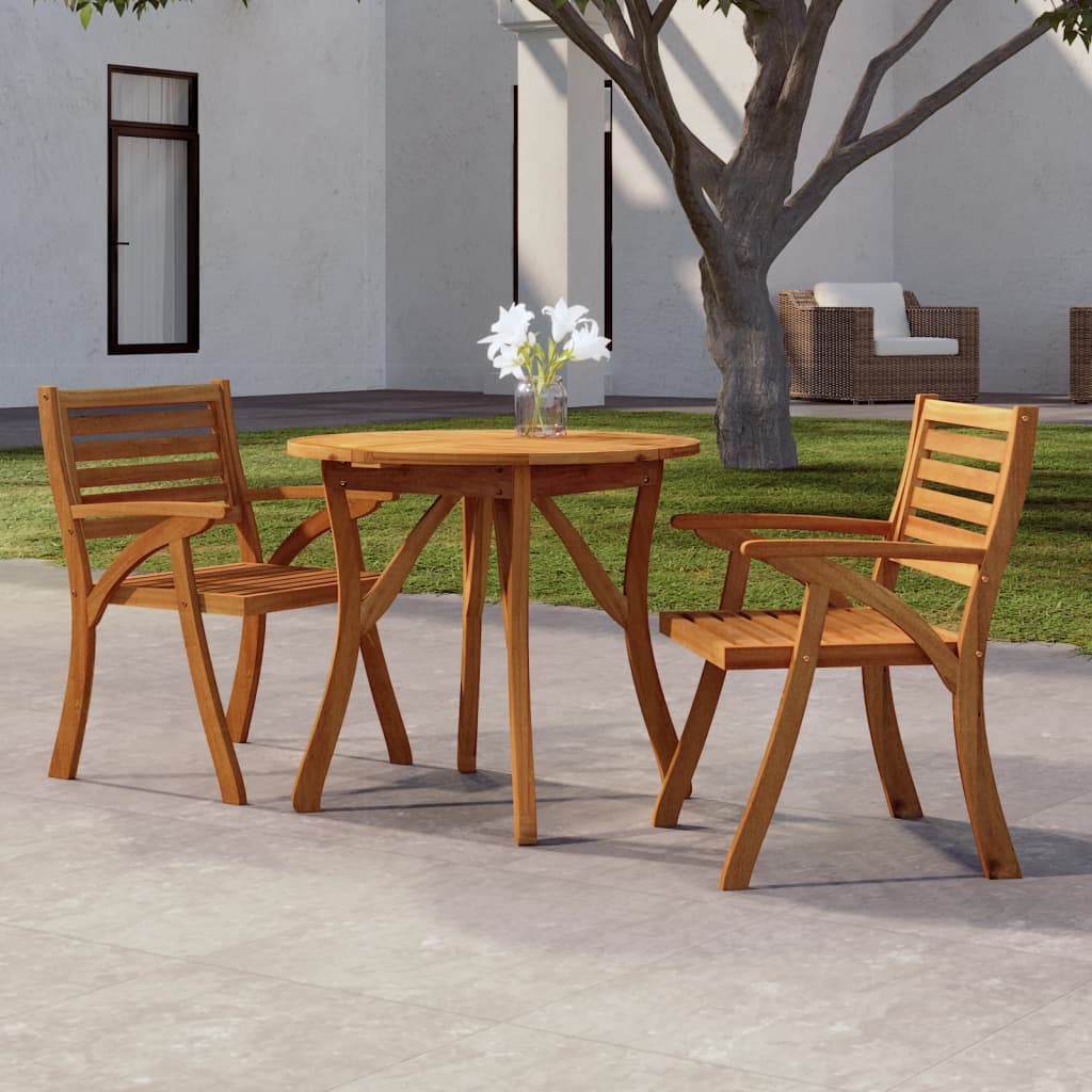 Mesa de jardim ø 85 cm madeira de acácia maciça
