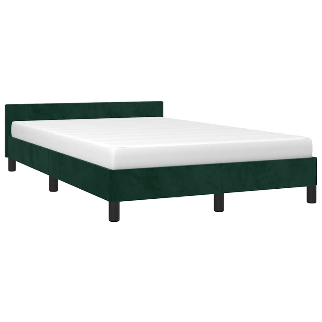 Estrutura de cama sem colchão verde escuro 120x190 cm veludo