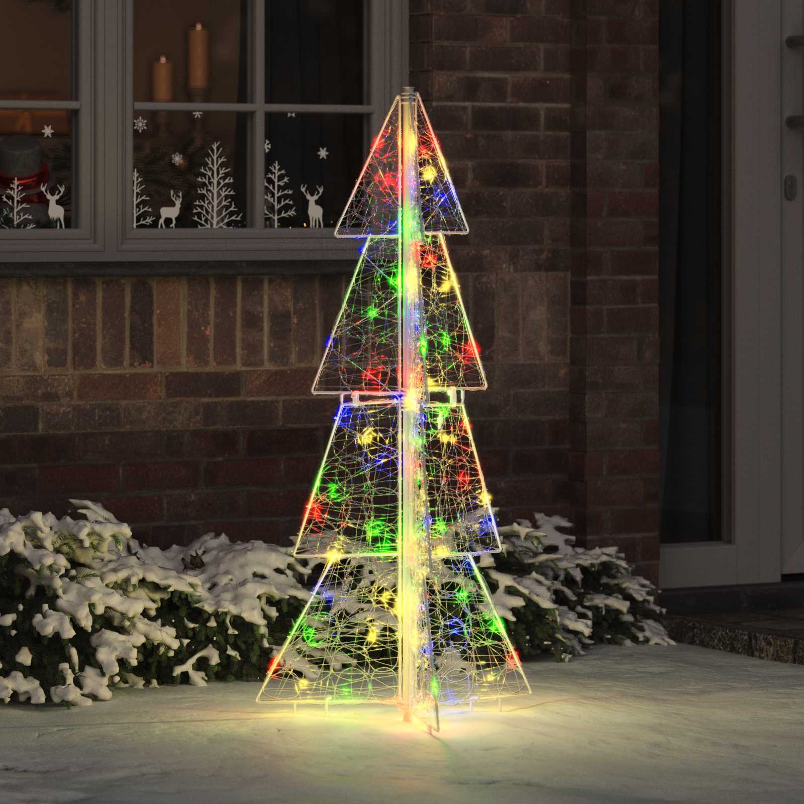 Árvore de natal com 100 leds multicolor 120 cm acrílo