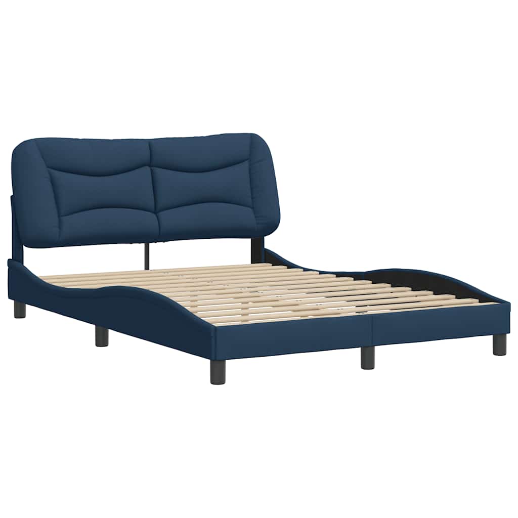 Estrutura de cama sem colchão hvar 140x190 cm tecido azul