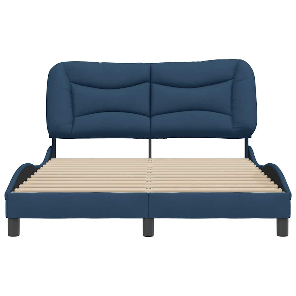 Estrutura de cama sem colchão hvar 140x190 cm tecido azul