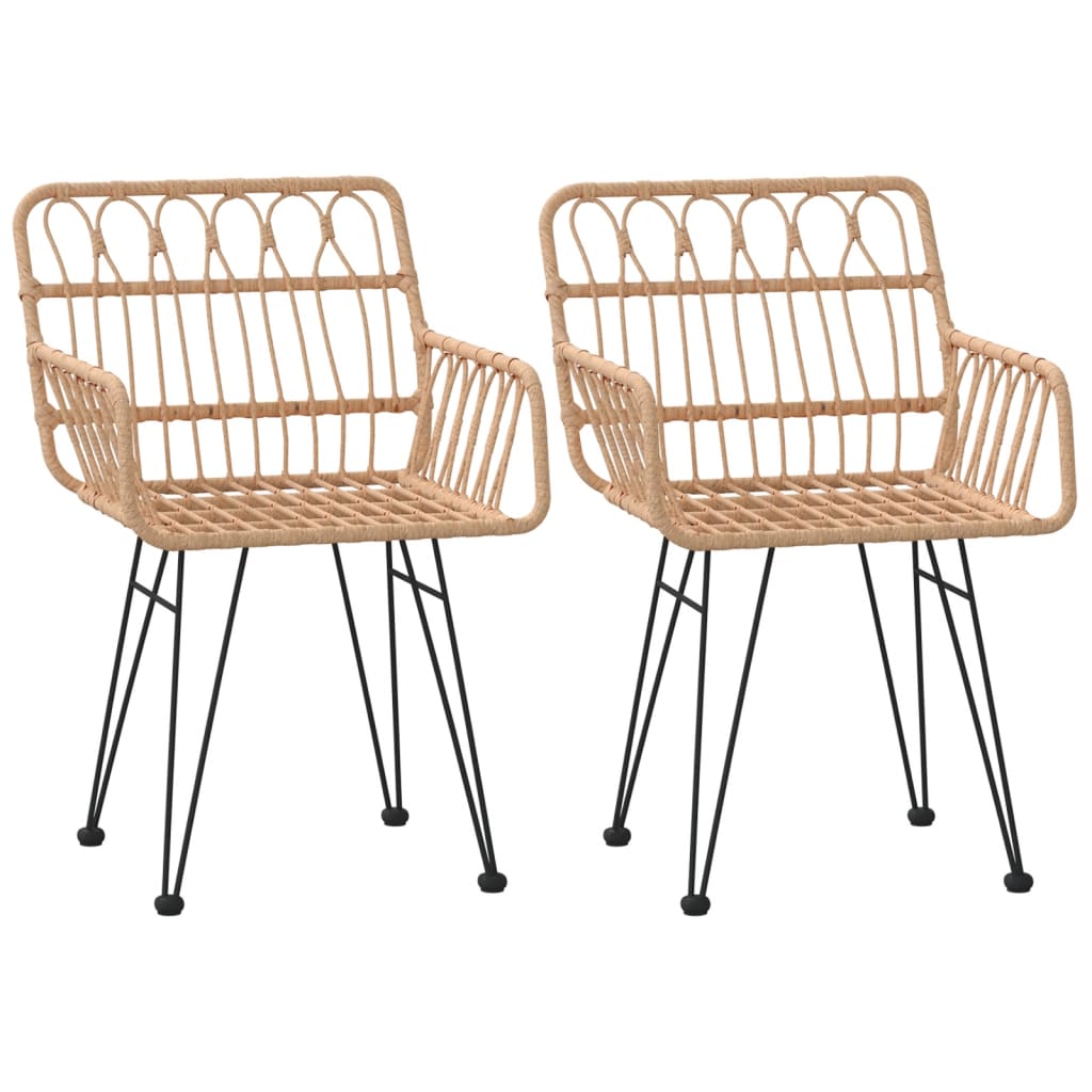 3 Pcs conjunto de jantar para jardim vime PE