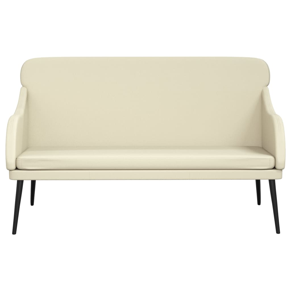 Banco 110x76x80 cm couro artificial cor creme