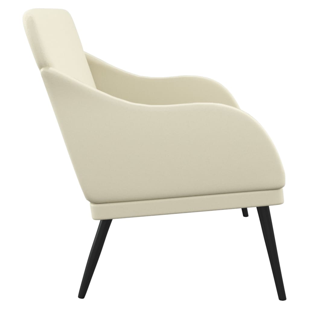 Banco 110x76x80 cm couro artificial cor creme