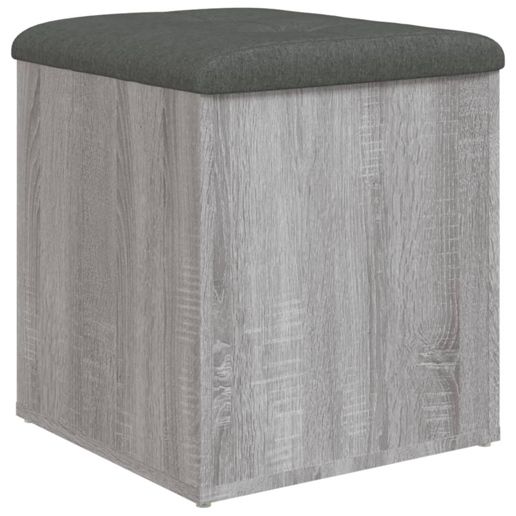 Banco de arrumação 42x42x45cm derivados madeira cinzento sonoma