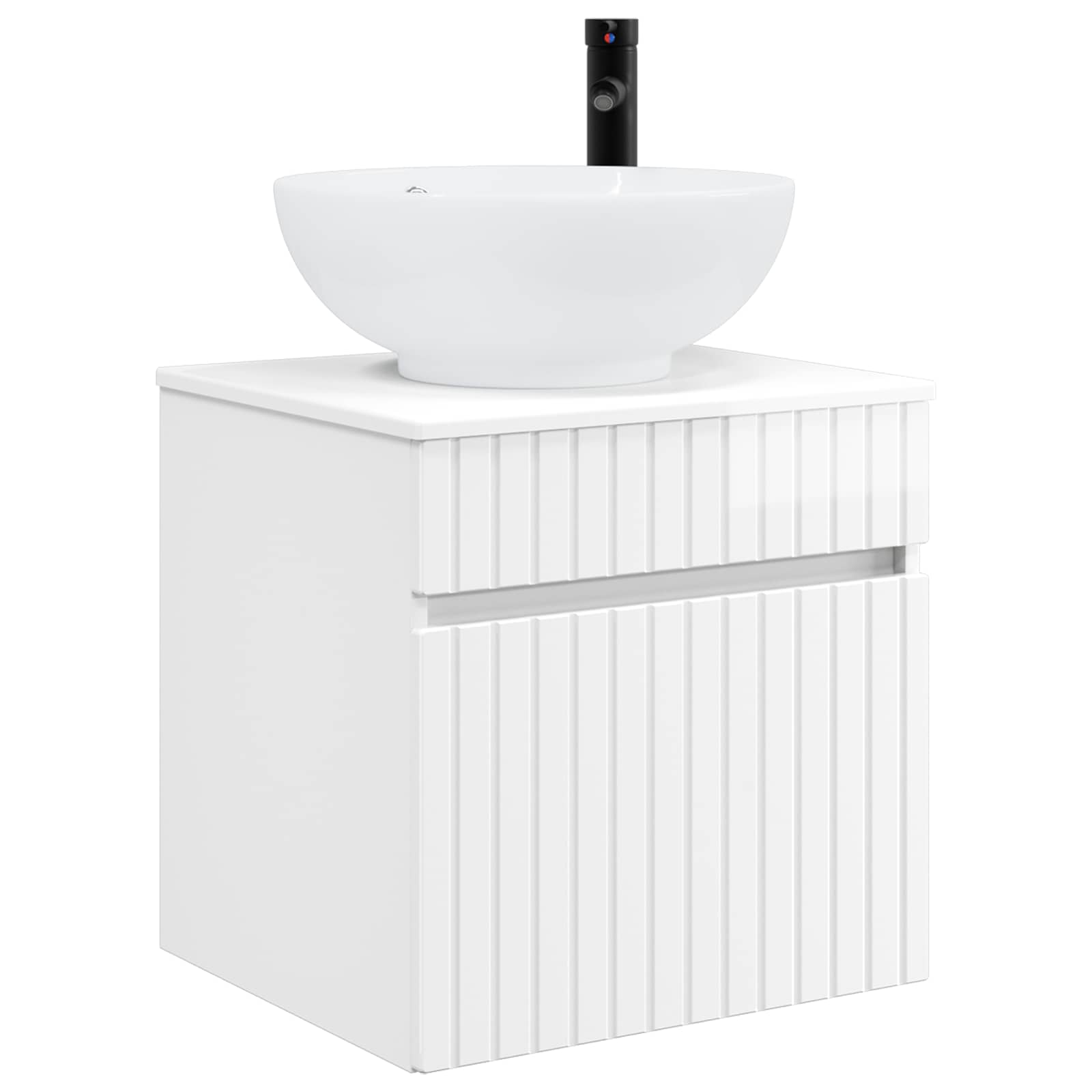 Vanidade de pia de parede branco brilhante 49 x 44,5 x 66,5 cm