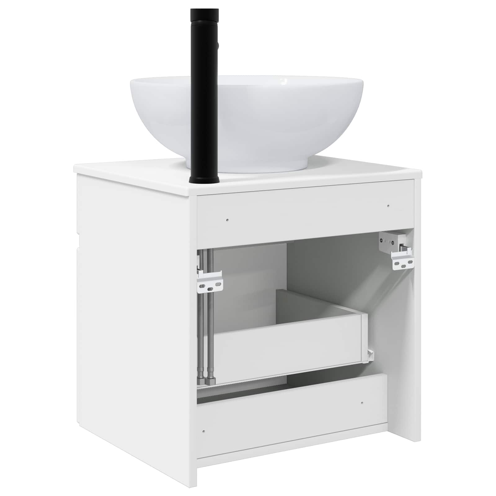 Vanidade de pia de parede branco brilhante 49 x 44,5 x 66,5 cm
