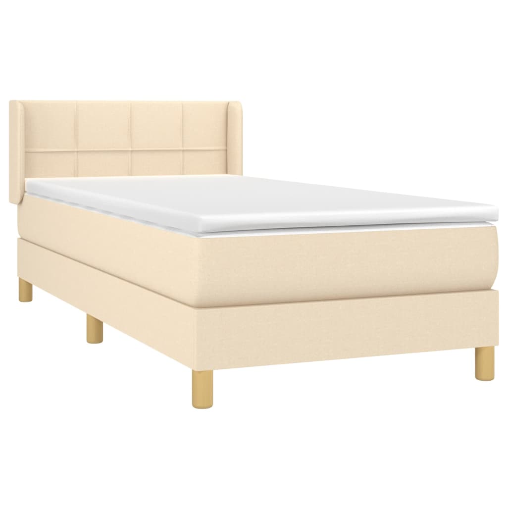 Cama com molas/colchão 100x200 cm tecido cor creme