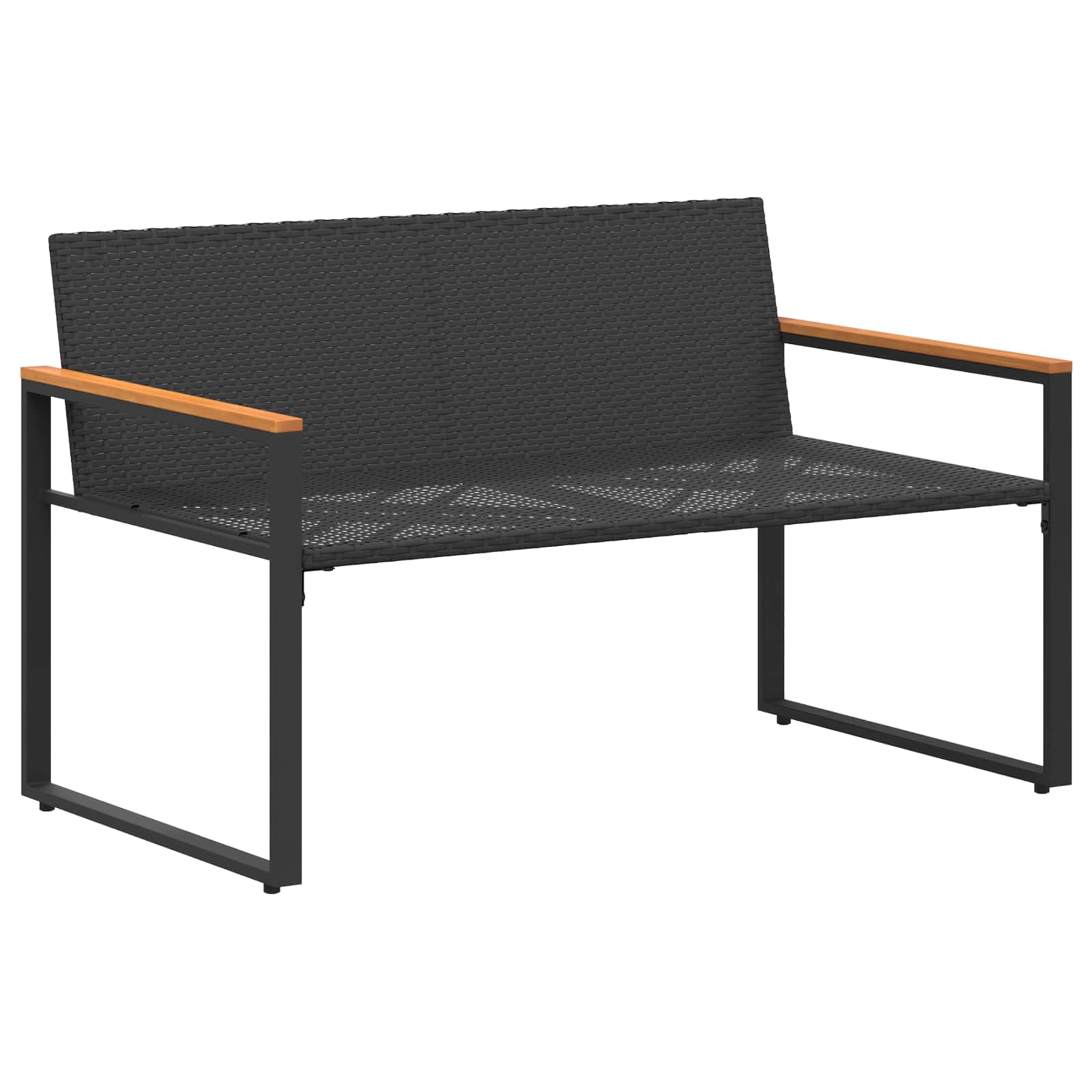 Banco com almofada preto e turquesa 115 x 65 x 72 cm vime