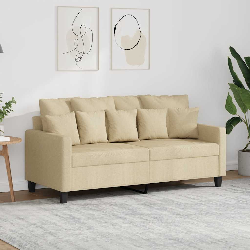 Sofá de 2 lugares tecido 140 cm cor creme