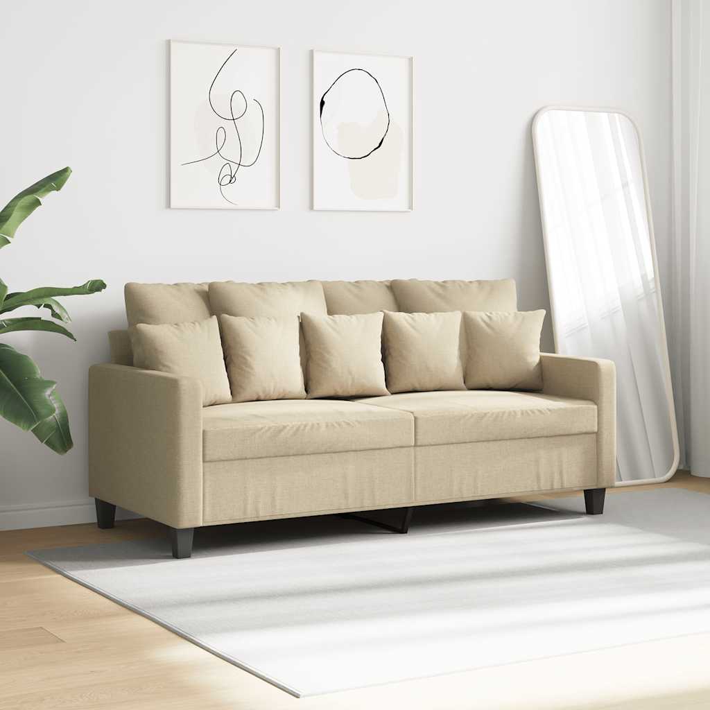 Sofá de 2 lugares tecido 140 cm cor creme