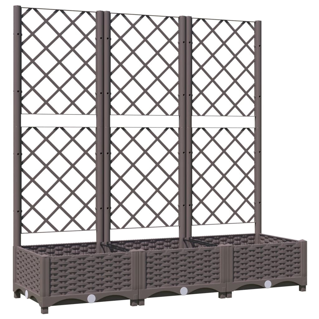Vaso de jardim com treliça marrom 120x40x121,5 cm PP