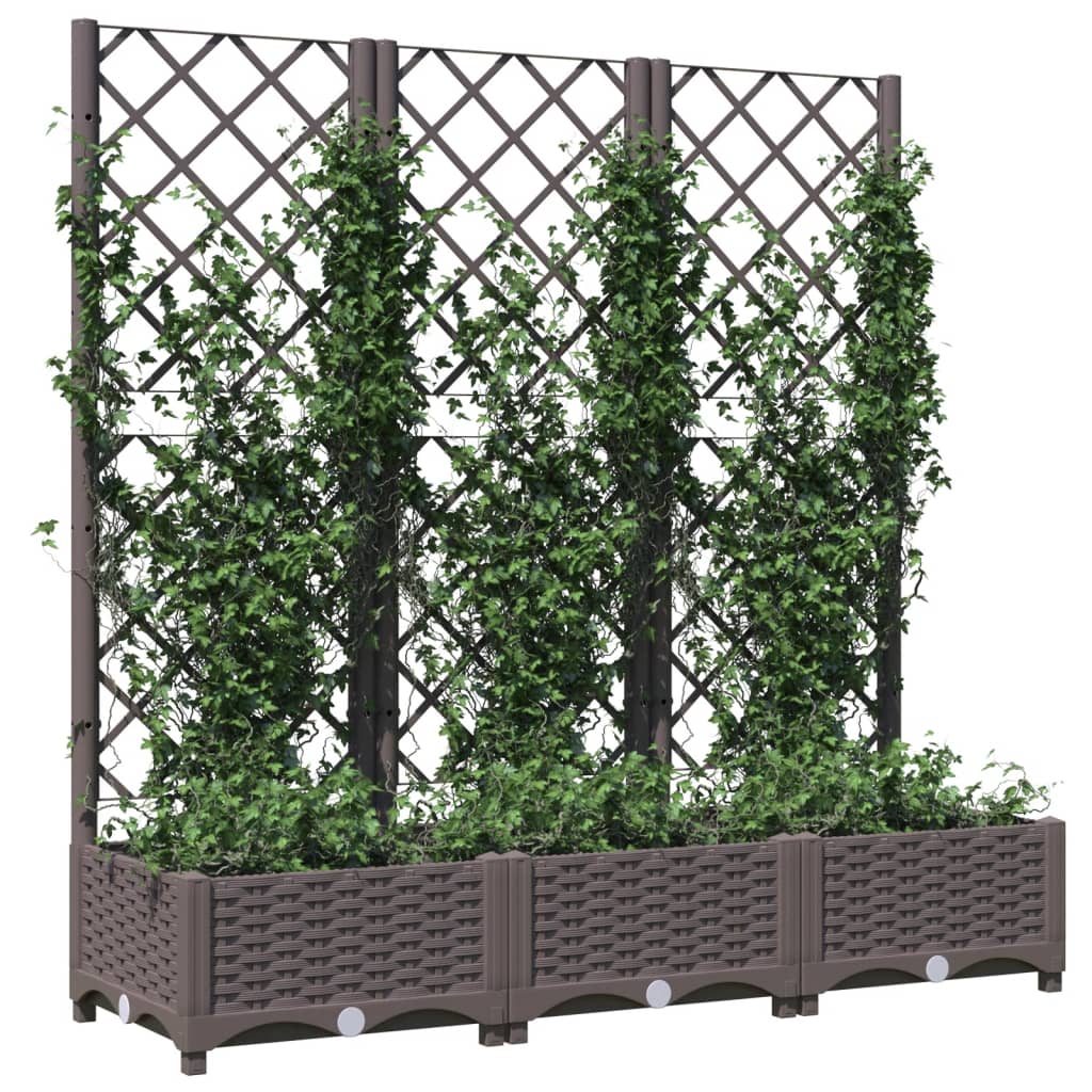 Vaso de jardim com treliça marrom 120x40x121,5 cm PP