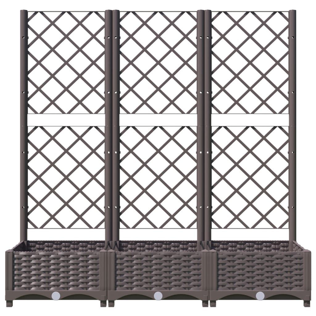 Vaso de jardim com treliça marrom 120x40x121,5 cm PP