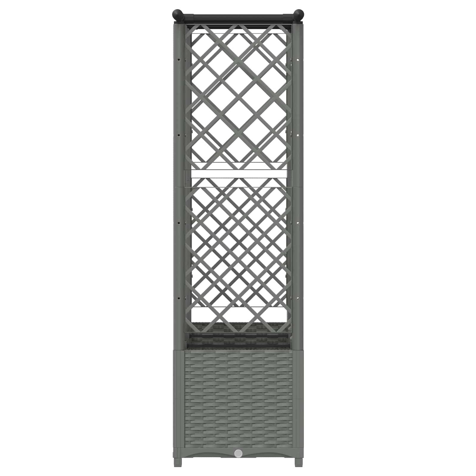 Cama elevada com treliça e telhado cinzento-claro PP