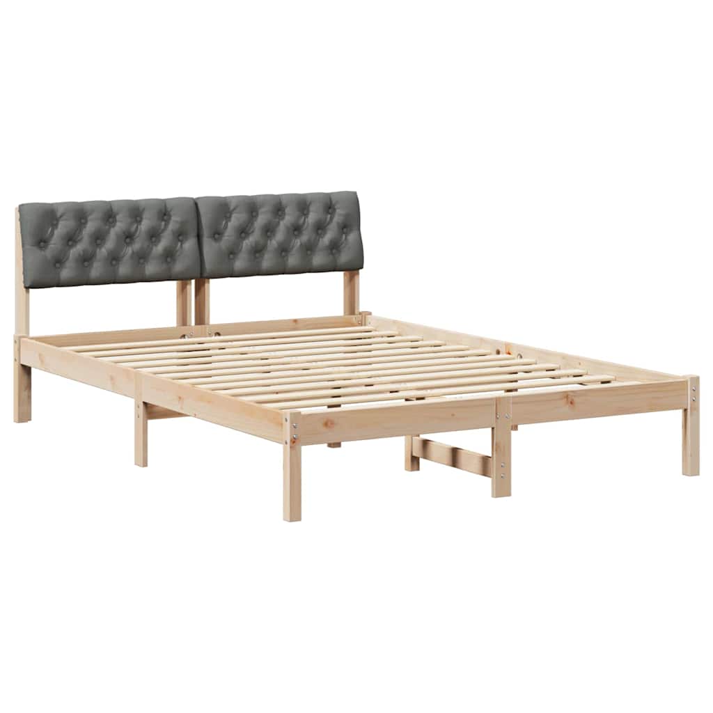 Estrutura da cama castanho e cinzento-escuro 140 x 200 cm