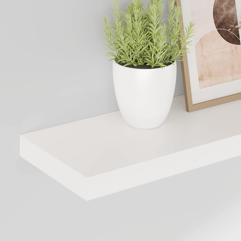 Prateleiras de parede suspensas 2 pcs 80x23,5x3,8cm MDF branco