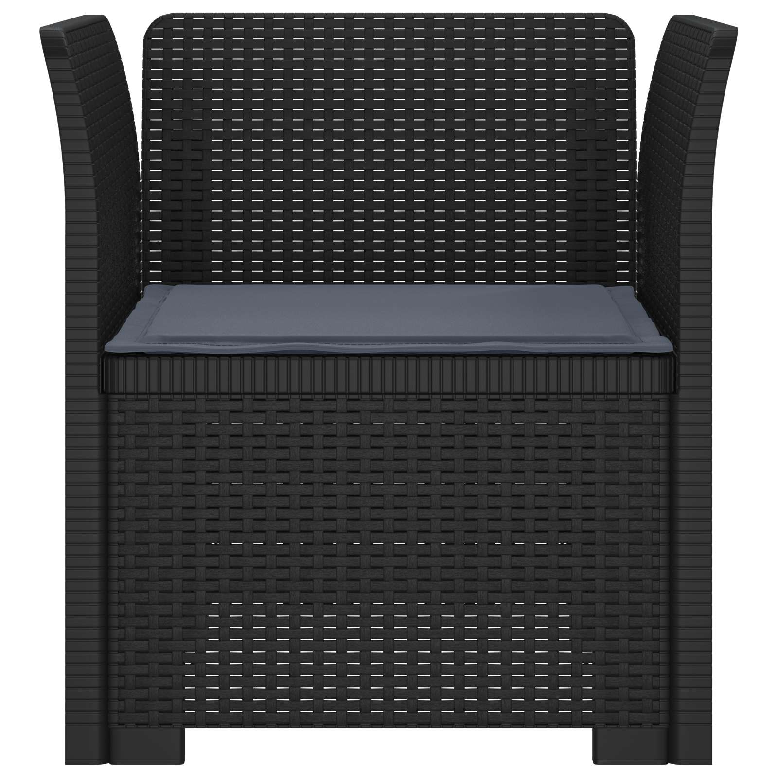 Poltrona 1 lugar com almofada look rattan PP antracite