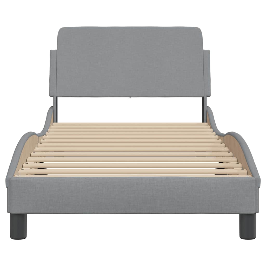 Estrutura de cama dover cinza claro 90x190 cm em tecido