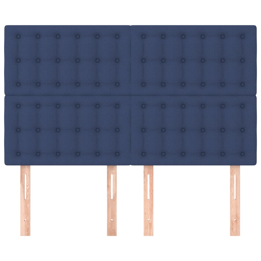 Cabeceira azul 144x5x118/128 cm tecido