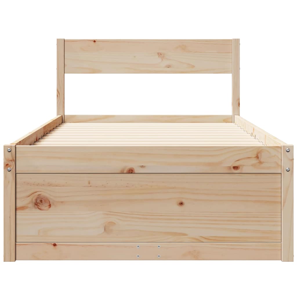 Cama sem colchão 75x190 cm madeira de pinho maciça