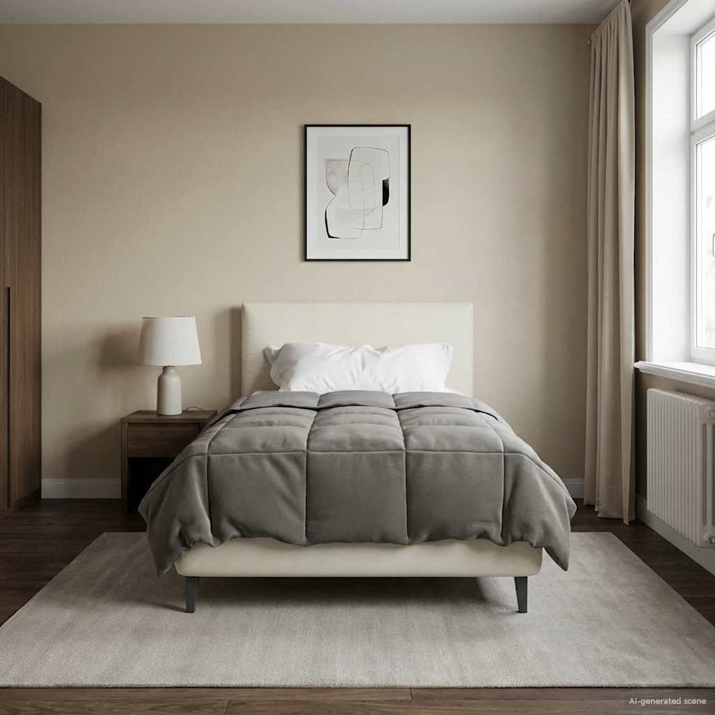Duvet de ano inteiro cinzento-claro 140 x 200 cm microfibra