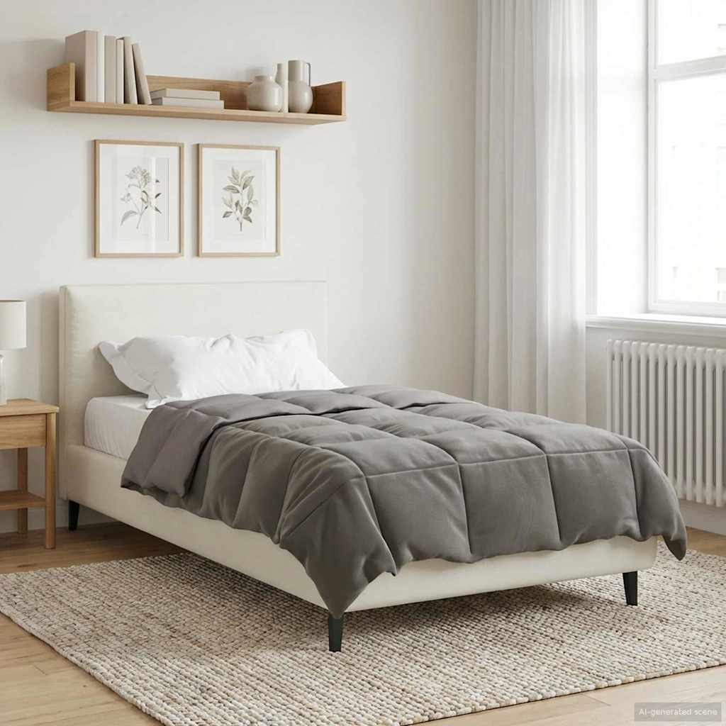 Duvet de ano inteiro cinzento-claro 140 x 200 cm microfibra