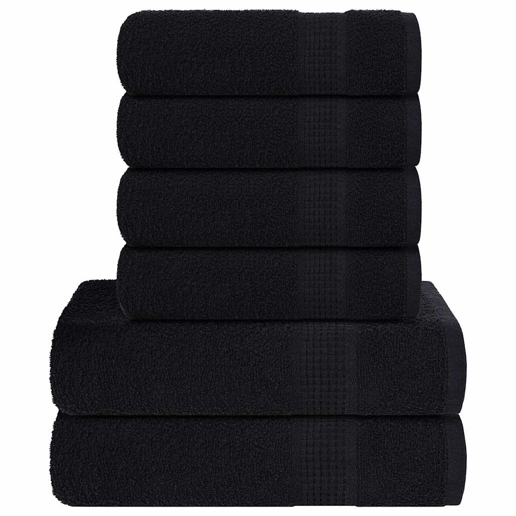 6Pcs conjunto de toalhas frogn 360 g/m² preto