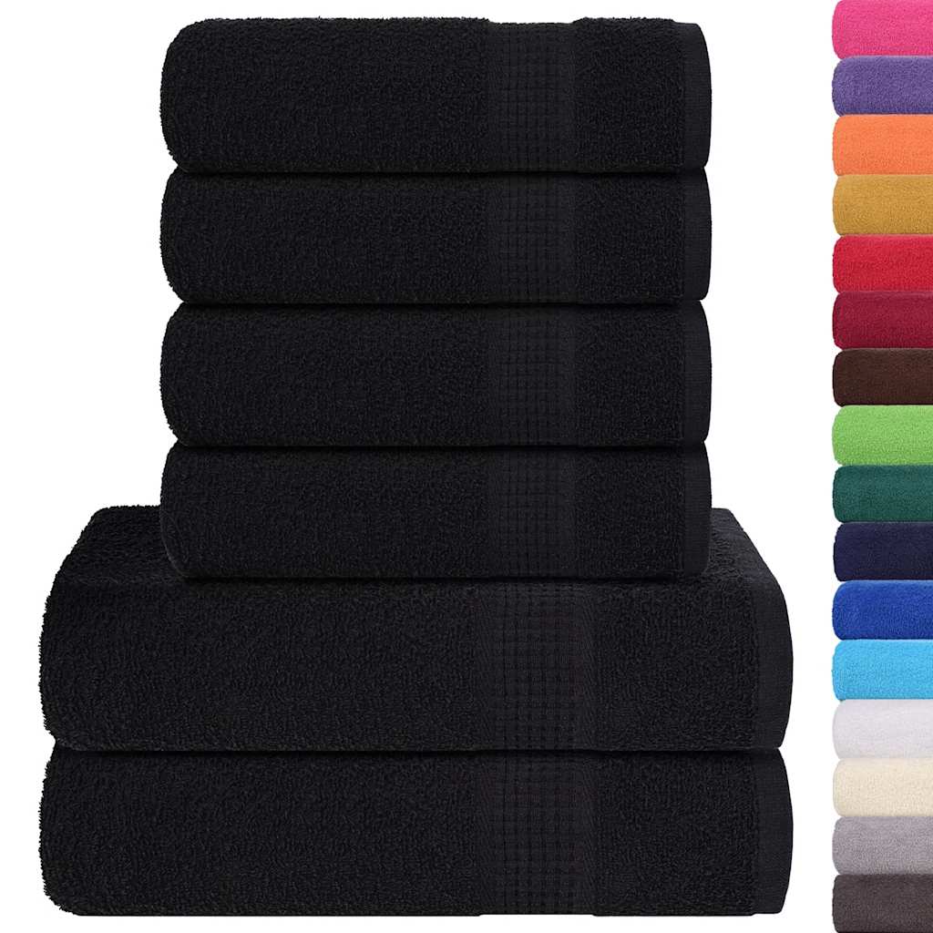 6Pcs conjunto de toalhas frogn 360 g/m² preto