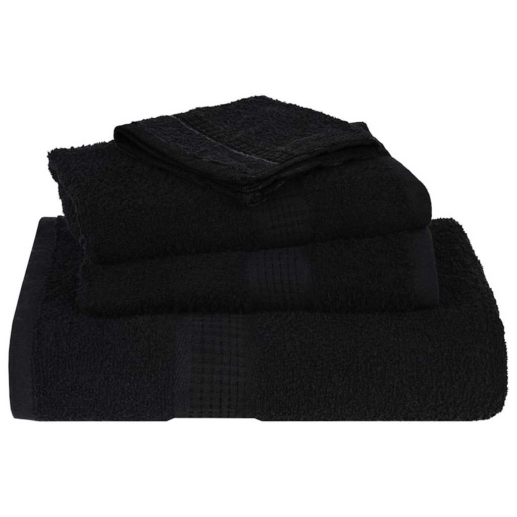 6Pcs conjunto de toalhas frogn 360 g/m² preto