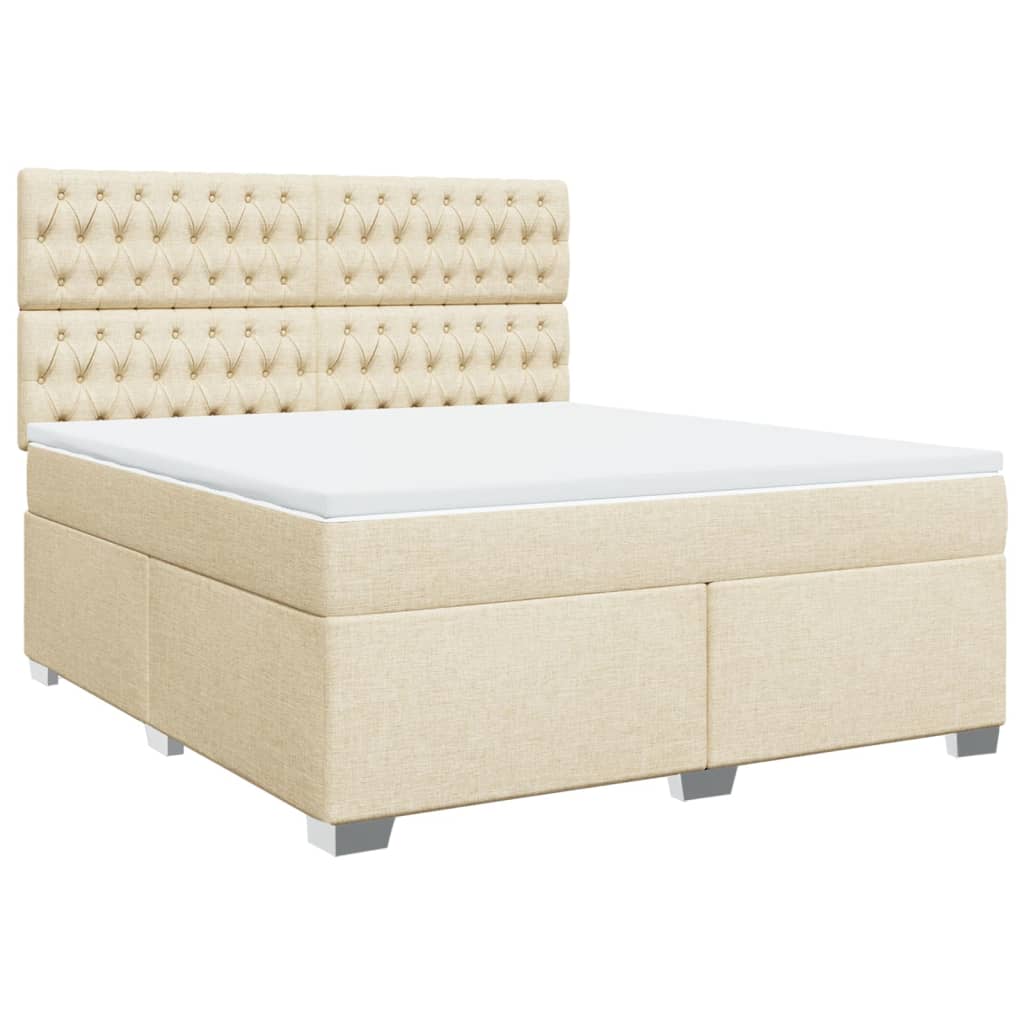 Cama com molas/colchão 180x200 cm tecido cor creme