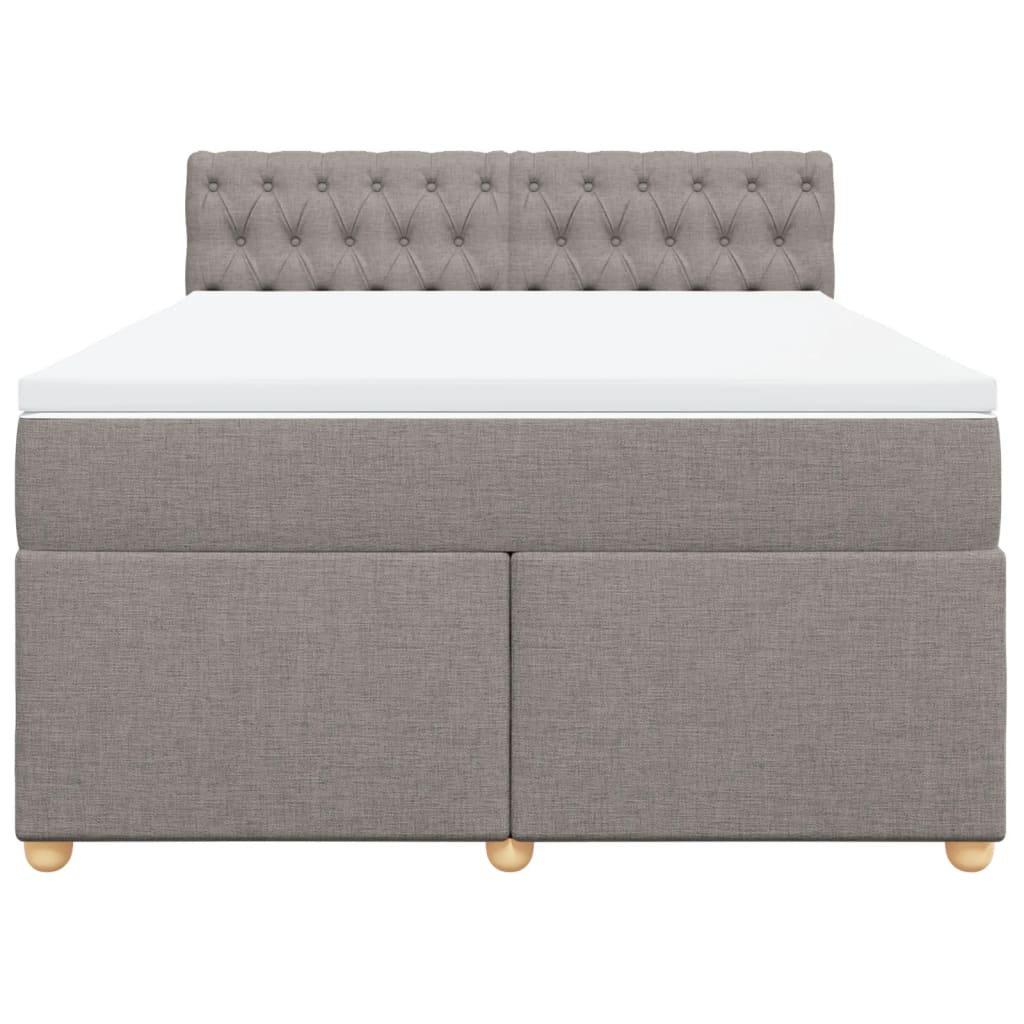 Cama com molas/colchão 140x190 cm tecido castanho-acinzentado