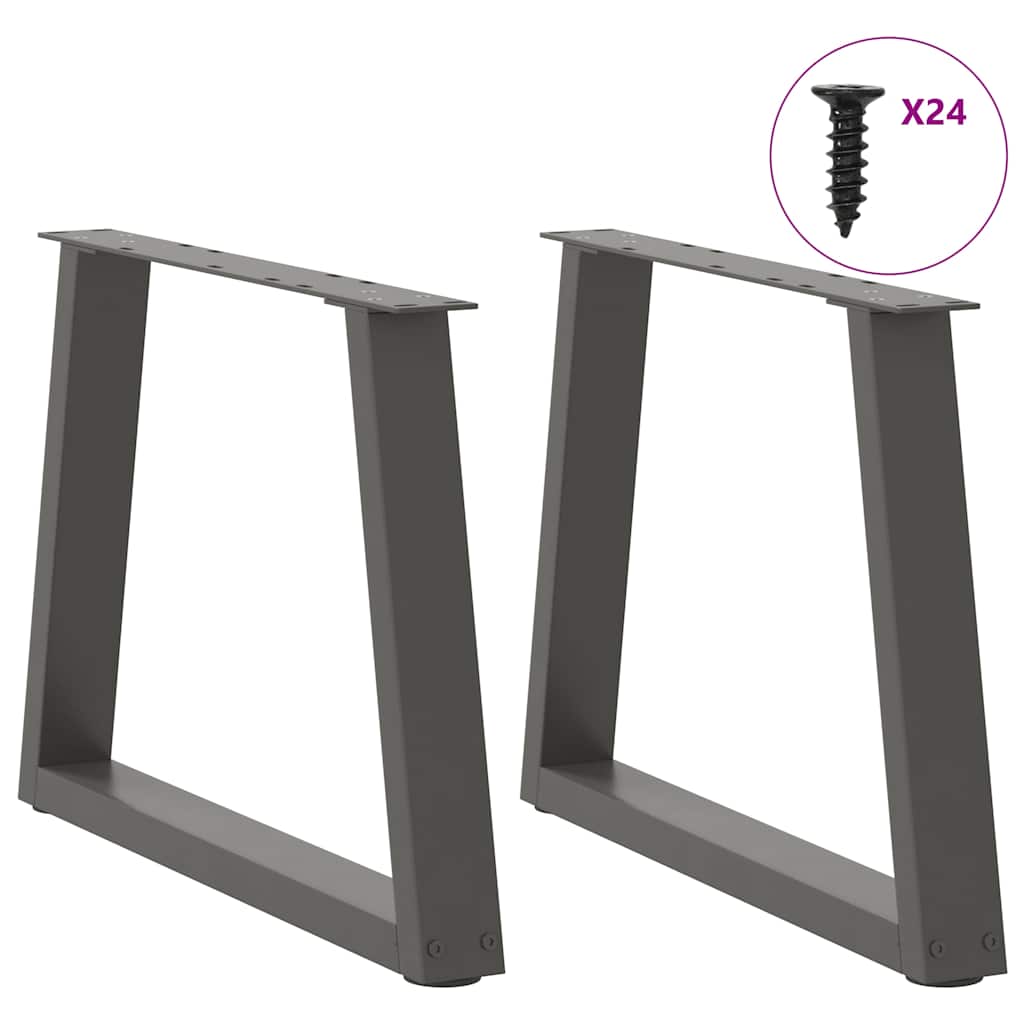 Pés para mesa de centro em forma de v, 2 peças, antracite, 60x (42-43,3) cm, aço