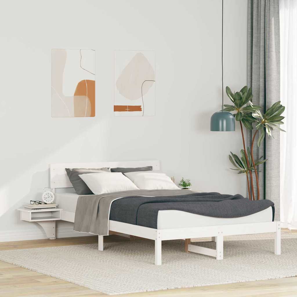 Estrutura da cama com cabeceira branco 120 x 190 cm