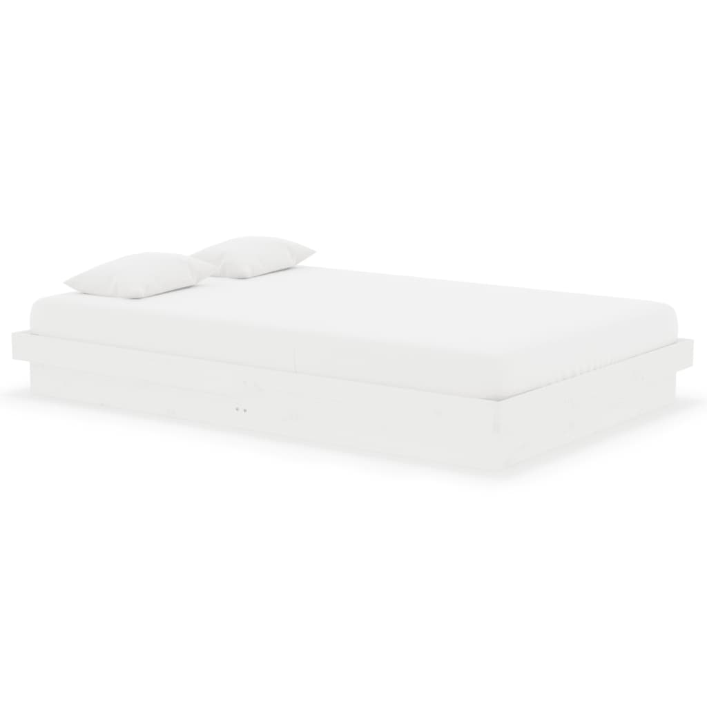 Estrutura cama pequena casal 120x190 cm pinho maciço branco