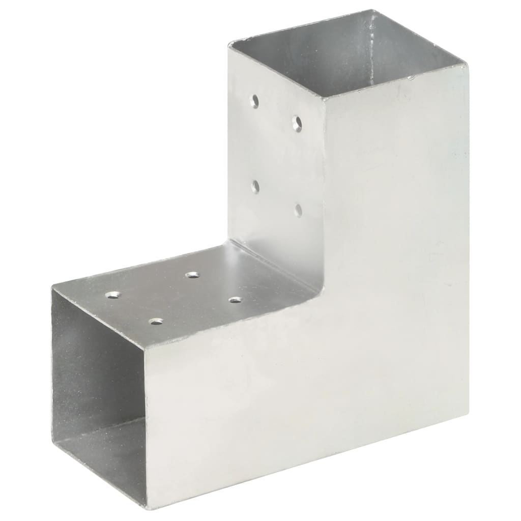 Bases para poste em forma de l 4 pcs 81x81 mm metal galvanizado