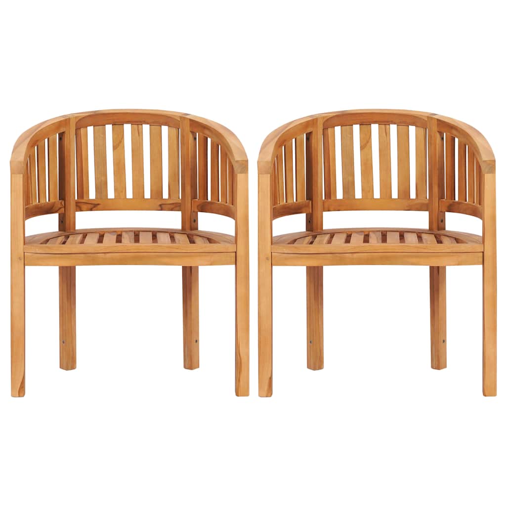 Cadeiras de costas redondas 2 pcs madeira de teca maciça