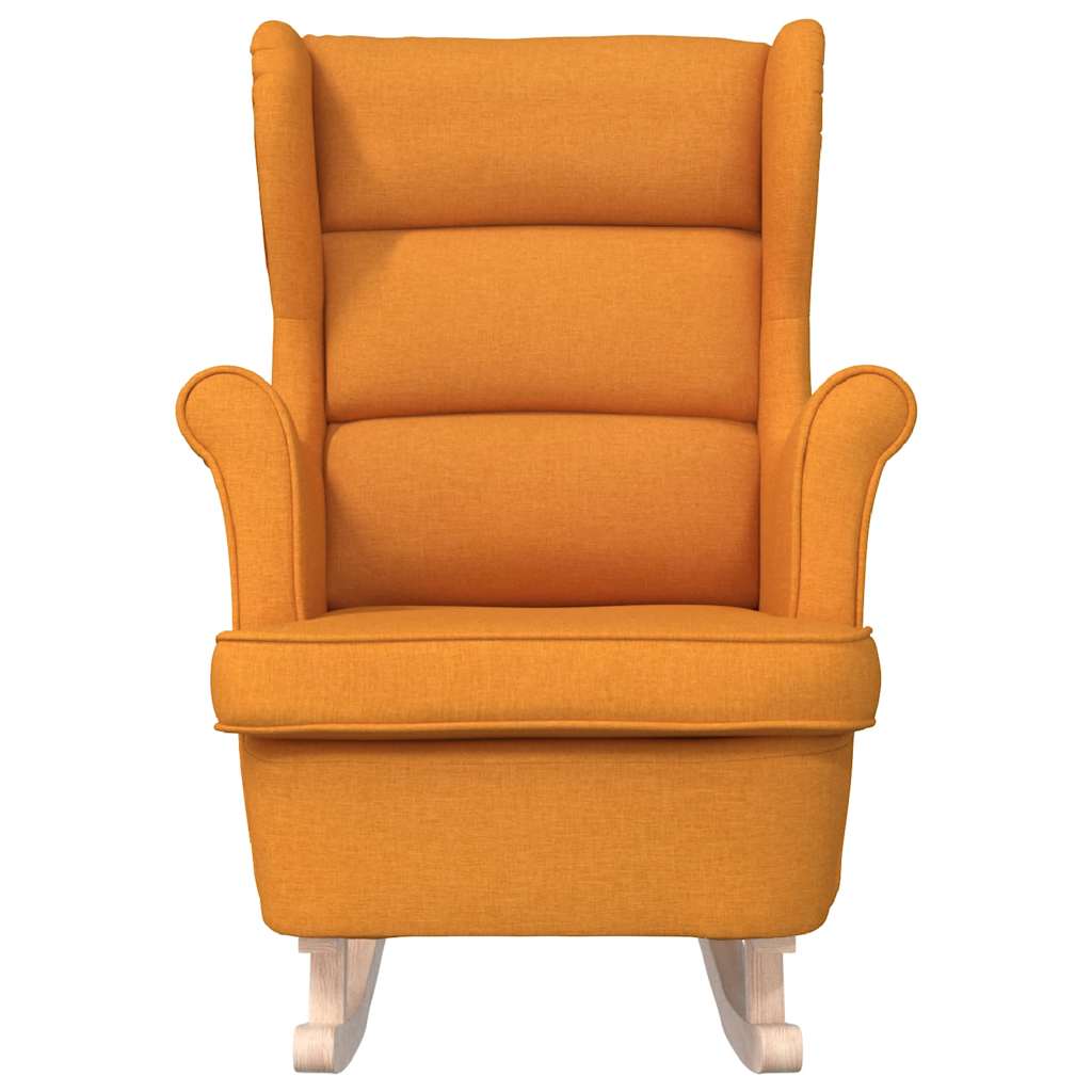 Cadeira de baloiço 74x90x102 cm tecido amarelo-escuro