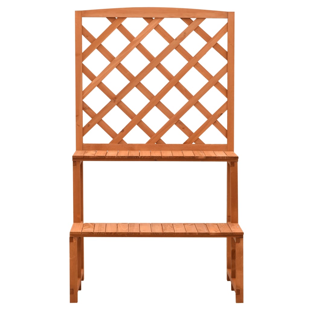 Suporte de plantas c/ treliça 70x42x120 cm abeto maciço laranja