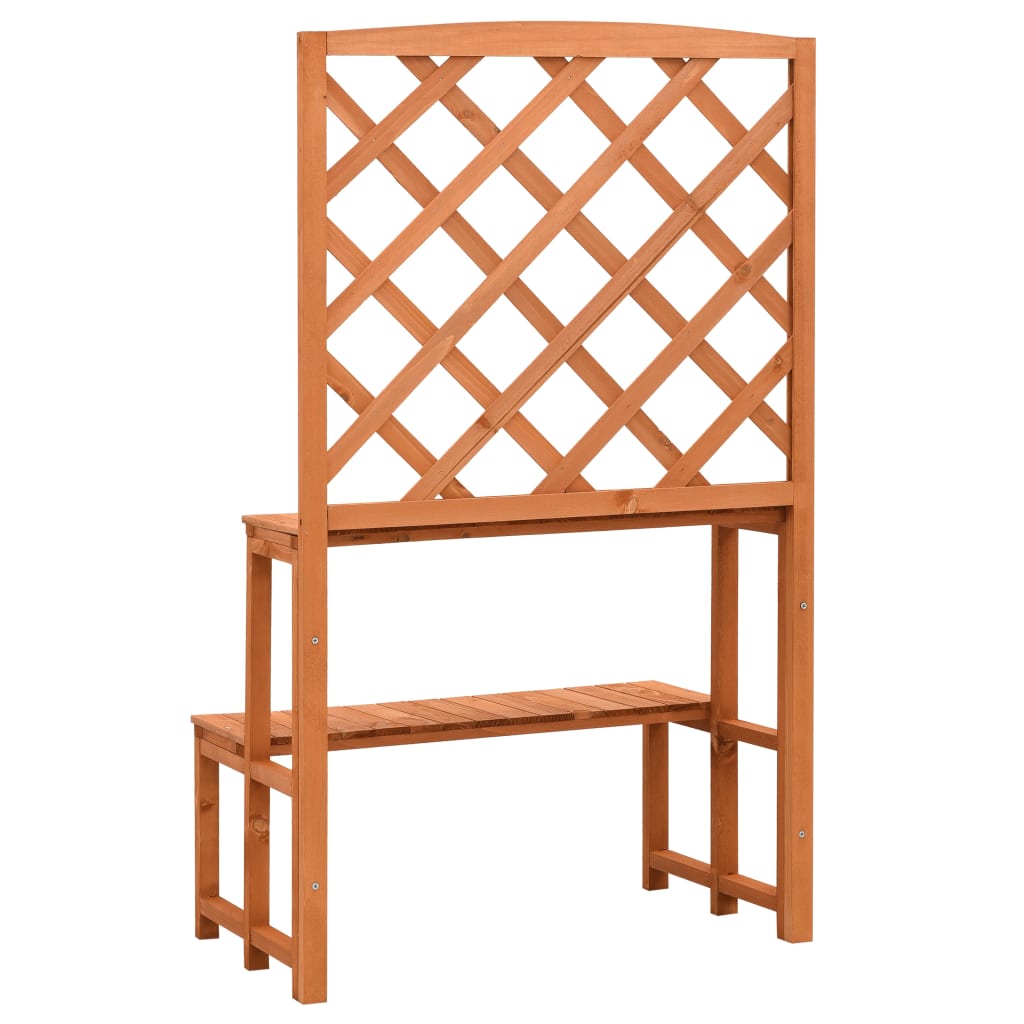 Suporte de plantas c/ treliça 70x42x120 cm abeto maciço laranja