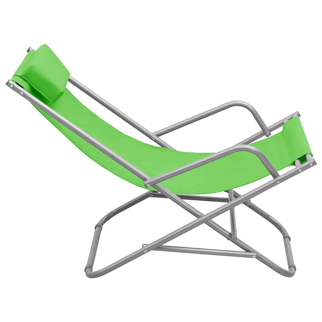 Cadeiras de baloiço 2 pcs aço verde