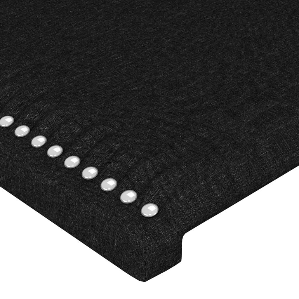 Cabeceira preta 144x5x118/128 cm tecido
