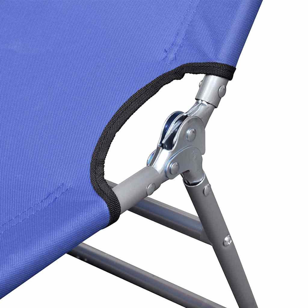 Espreguiçadeira dobrável aço revestido a pó azul