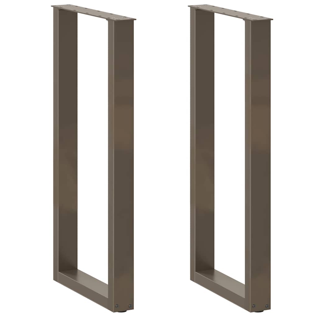 Pés de mesa de bar em forma de u, 2 peças, aço natural, 40x(100-101) cm, aço