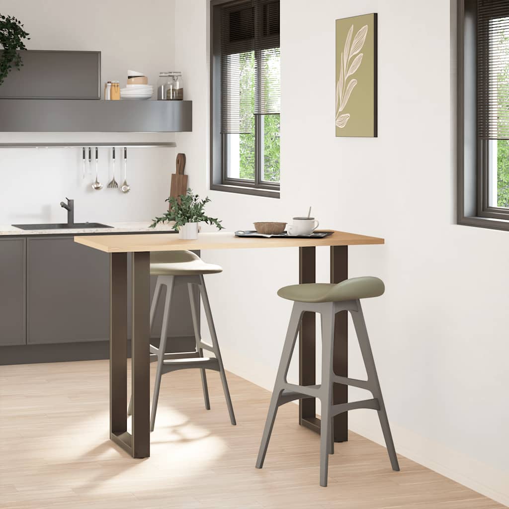 Pés de mesa de bar em forma de u, 2 peças, aço natural, 40x(100-101) cm, aço