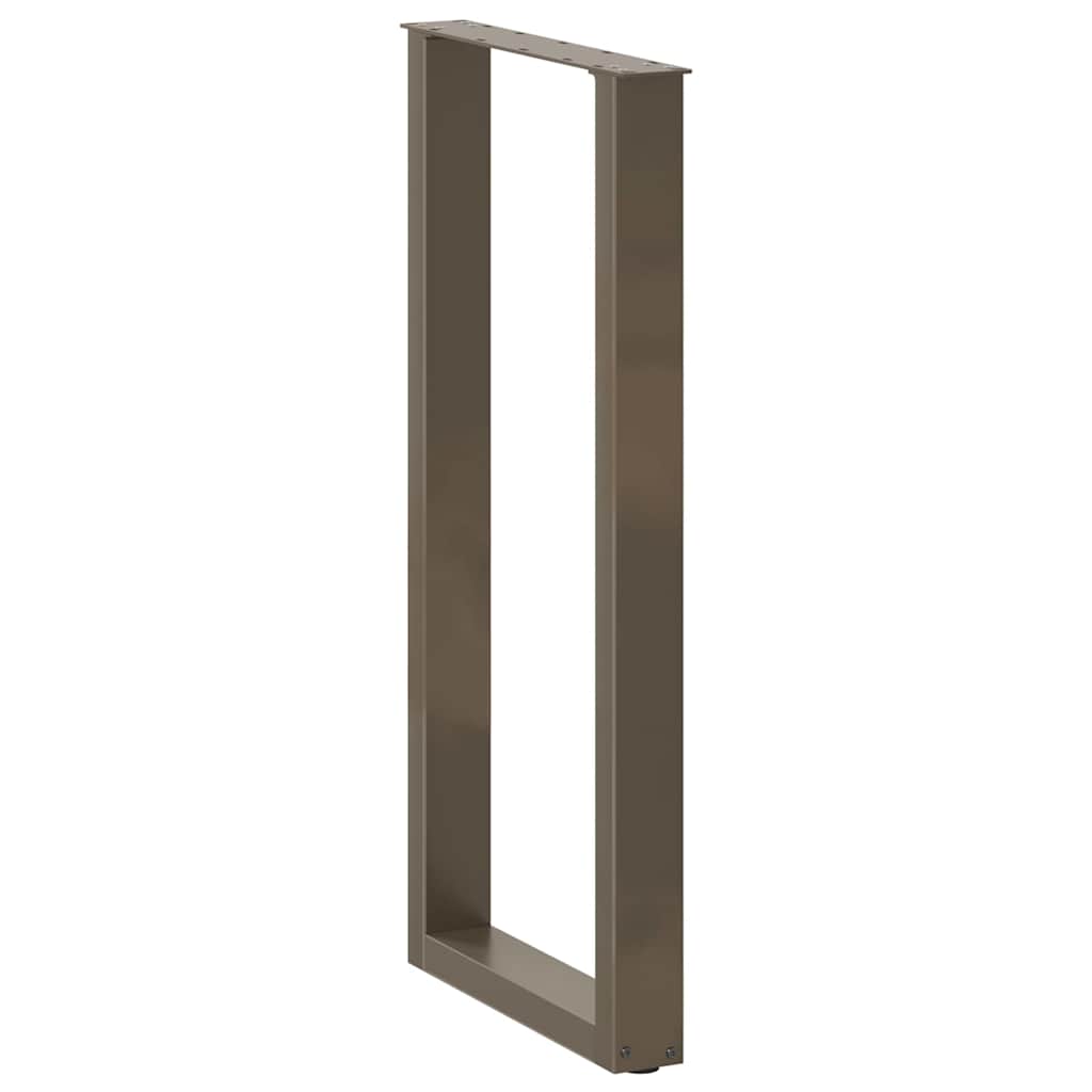 Pés de mesa de bar em forma de u, 2 peças, aço natural, 40x(100-101) cm, aço